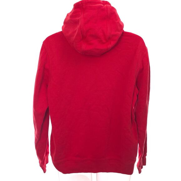 VTG Nike Hoodie Y2K Mens L Red Swoosh Sweatshirt Pullover Navy Tag Vintage - Picture 9 of 12